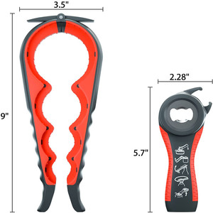 Strumento di apertura del coperchio del barattolo multifunzionale facile da usare <span class=keywords><strong>4</strong></span> in 1 apribottiglie per vasetti 5 in 1 kit di apribottiglie per vino - Product Image 5