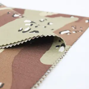 Фабричная ткань Yilong, поликоттон, саржа, шоколадная крошка, шестицветная камуфляжная ткань для Саудовской аравийской униформы