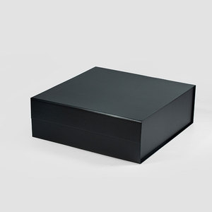 <b>Black</b> Custom Rigid Cardboard Magnet Closure Jewelry Packaging Book Shaped Magnetic Flap <b>Gift</b> <b>Box</b> - Product Image 1