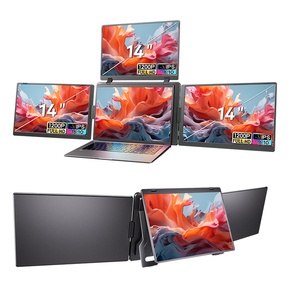 จอภาพพกพาแบบขยายหน้าจอ IPS LCD สำหรับเล่นเกม 3 จอ ขนาด 14 นิ้ว ลดแสงสีฟ้า ใช้ได้กับแล็ปท็อป คอมพิวเตอร์ PC ระบบ <span class=keywords><strong>Mac</strong></span>/Win - Product Image 1