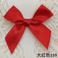 Mini 1 "Claret Red Satin Ruban Arcs Pré-Attaché Petites Fleurs Embellissements pour DIY Artisanat Emballage Cadeau Couture Décorations