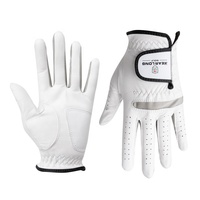 Gants de golf OEM Soft Cabretta en cuir véritable pour hommes Logo personnalisable Respirant Confortable avec poignée anti-pluie Main gauche Portable