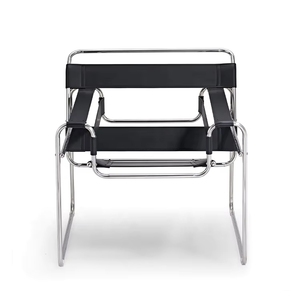 Fauteuil d'appoint électrique moderne en similicuir noir avec structure <span class=keywords><strong>tubulaire</strong></span> en acier pour salon, chambre et hôtel - Product Image 3