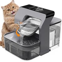 Nouvelle Fontaine à Eau Intelligente pour Chat en Acier Inoxydable, Rechargeable, à Piles, avec Fonction Inclinaison et Séparation Eau Propre/Eau Sale, Noire