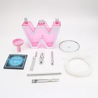 Kit Chicha en Acrylique Durable avec Lumière LED en Forme de Cœur, Design Livre
