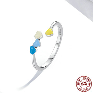 Thiết kế mới 925 Sterling Silver Men cầu vồng đầy màu sắc mở vòng trái tim cho phụ nữ - Product Image 4