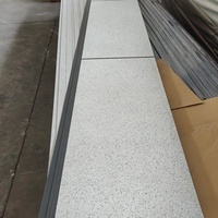 Panneau sandwich en acier revêtu de pierre véritable de couleur blanche de 16 mm d'épaisseur, panneau sandwich en polyuréthane PU, panneaux muraux isolés