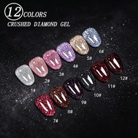 Vernis à ongles gel Disco Diamonds en promotion, enrichi en paillettes de diamant broyé de qualité supérieure, gel UV non toxique pour manucure DIY