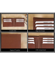 Dompet Lipat Pria Kulit Asli RFID Aman, Tempat Kartu Tipis, Dompet Dua Seksi, Pilihan Hadiah Bergaya