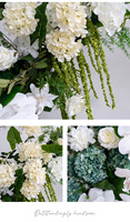 Décoration florale en forme d'arche de cerf style Monet, toile de fond de fleurs artificielles très vendue pour cérémonie de mariage en extérieur
