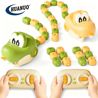 Juego de serpientes magnéticas con control remoto, 2 piezas, serpiente hambrienta con luces, juguete interactivo de carreras y coleccionismo, regalo para niños