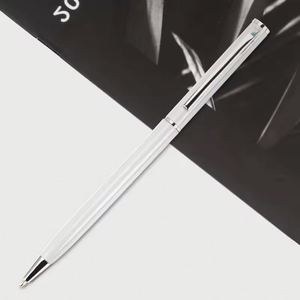 Nouvelle promotion : Stylos à bille métalliques fins et abordables, personnalisables avec logo, stylo à bille métallique fin à mécanisme rotatif avec clip doré ou argenté - Product Image 6