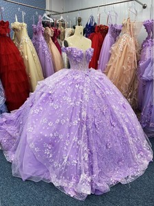 In Offerta Speciale Abito da Ballo Fiabesco da Quinceañera Elegante Viola in Pizzo con Perline per Feste di Compleanno e Rientro a Scuola Vestito da Sera 2025 - Product Image 3
