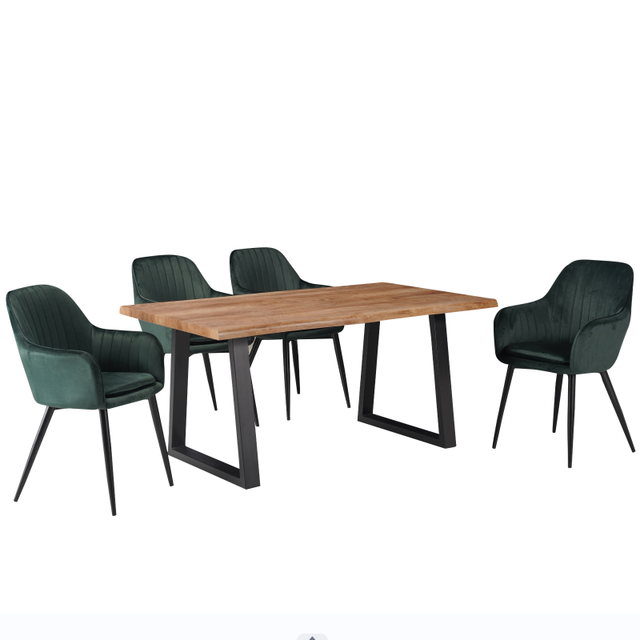 Home Furniture Latest MDF Dining Room Furniture Set 6 Chairs Modern Space Saving Dining Table and Chair Set for Hotel Use