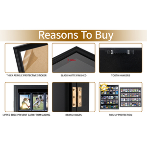 Uv-bảo vệ lớn dọc màu đen có thể khóa thẻ hiển thị trường hợp 35 khe cắm phân loại thể thao kinh doanh thẻ bóng hộp khung có tính năng động vật - Product Image 3