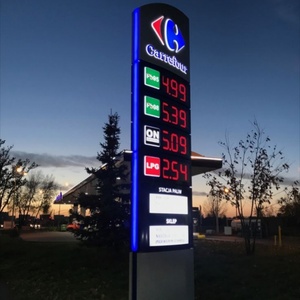 Tótem Publicitario Exterior <span class=keywords><strong>para</strong></span> Gasolinera, Pilar de ACP con Mensaje de Precios de Gasolina, Letrero Digital de Precios - Product Image 2