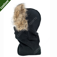 Cagoule unisexe Y2K noire tendance avec logo personnalisable, en fausse fourrure, pour le ski, le sport, le cyclisme et la pêche