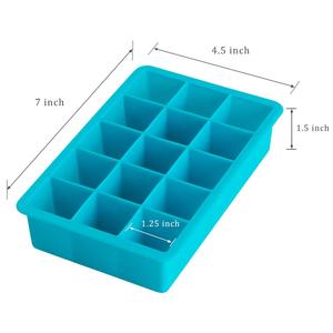 Khay Đá Mini. Khay Làm Đá Viên Silicon, 15 Khoang, Bộ 2, Màu Xanh - Product Image 1