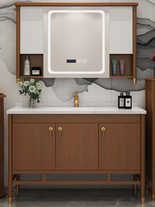 Nuevo mueble de baño de estilo chino, mueble de lavabo de madera maciza, combinación de lavabo de pie - Product Image 3