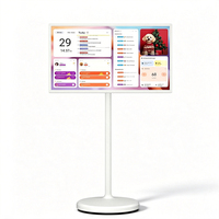 Smart TV dengan Stand Troli Beroda Layar Sentuh Televisi Portabel Nirkabel Wifi Bluetooth untuk Hiburan Rumah