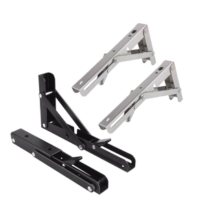 Staffa a triangolo pieghevole staffa ripiano pieghevole-metallo resistente per tavolo da panca, mensola cerniera a parete spazio - Product Image 5