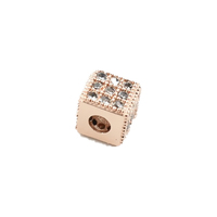 Perles carrées en laiton cubique CZ, pièces de bijoux, perles d'espacement, pièces de bijoux, breloques pour bracelets DIY, pour accessoires de bijoux