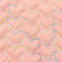 100% Polyester pongé thermique Quilting tissu broderie matelassé imperméable amour conception pour veste hiver manteau voiture doublure