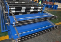 Machine de formage de rouleaux de tôles trapézoïdales et ondulées à double couche, machine de fabrication de panneaux de toiture à double couche
