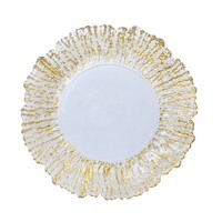 Assiettes de présentation en verre de luxe classiques et modernes, lot de 6, avec couleur personnalisée, pour mariage