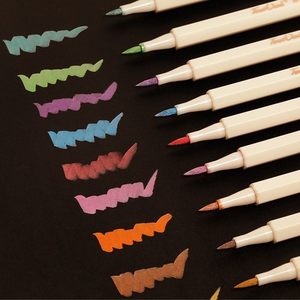 Ensemble de marqueurs professionnels <span class=keywords><strong>à</strong></span> double pointe, pinceau et pointe fine, 12 couleurs, <span class=keywords><strong>à</strong></span> base d'<span class=keywords><strong>alcool</strong></span>, pour étudiants, artistes, illustration, dessin technique - Product Image 5