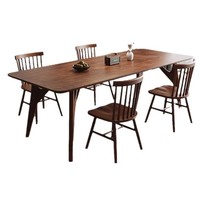 Table à manger en bois massif de style américain, couleur noyer, bureau familial avec un design simple, tables à thé à vendre