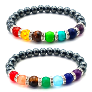 Nuovo Braccialetto <span class=keywords><strong>Mala</strong></span> 2023 Stile Bohémien con 7 Chakra, Diffusore di Energia, Elastico in Ematite per Meditazione, per Donne e Uomini - Product Image 1