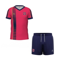 Seragam Jersey Tim Sepak Bola Musim Panas Lengan Pendek Cetak Sublimasi 100% Poliester, Bernapas, Cepat Kering, dan Dapat Dipersonalisasi