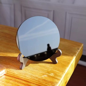 Venta al por Mayor de Espejos de Cristal de <span class=keywords><strong>Obsidiana</strong></span> Negra para Decoración, Artesanía Popular de Cristal Negro Curativo - Product Image 6