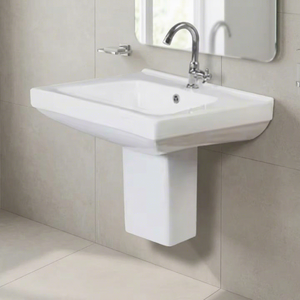 Ensemble de lavabo demi-pied en céramique de qualité export, design élégant, par Cera Lavabo Sink Stand - Product Image 4