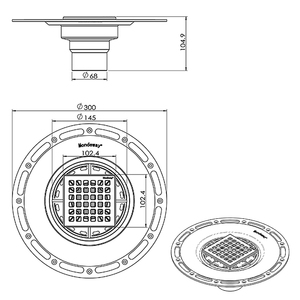 Desagüe de Piso Cuadrado Moderno Americano de 4x4 Pulgadas, Desagüe de Ducha de Acero Inoxidable 304, Compatible con Sistemas Schluter <span class=keywords><strong>Kerdi</strong></span>, Garantía de 5 Años - Product Image 6