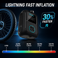 Compresseur de pneus de vélo mini 150 PSI prêt pour le voyage, pompe électrique sans fil de type C, LED numérique d'urgence pour le cyclisme sur route et VTT