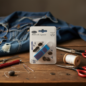 Kit di Bottoni in Denim Iln 17mm, Bottoni in Metallo Stile Cowboy per Riparazione Jeans e Lavori Artigianali - Product Image 3