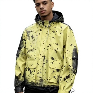 Veste d'extérieur pour homme en nylon personnalisable avec logo, tissu doux thermosensible changeant de couleur, à capuche et fermeture éclair, imperméable - Product Image 1