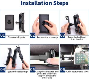 Gối Đỡ Điện Thoại Phía Sau Xe Hơi, Giá Đỡ Điện Thoại Cho <span class=keywords><strong>IPhone</strong></span> Xiaomi IPad Máy Tính Bảng 4-11/12.9 Inch, Giá Đỡ Ghế Sau Tựa Đầu - Product Image 5