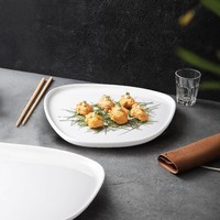 Assiettes de table en porcelaine blanche personnalisées de luxe écologiques en gros pour hôtels, restaurants, fêtes et cuisines