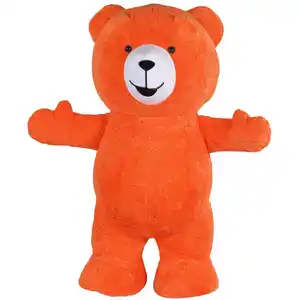 红色泰迪熊充气吉祥物成人服装玫瑰红充气泰迪熊吉祥物服装