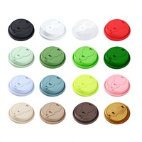 Couvercle de tasse intégré en plastique PP moulé par injection, jetable, anti-fuite, de qualité alimentaire, 90 mm, pour café, thé, boissons froides et chaudes