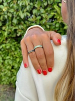 Bague de louange gravée en émail marine en acier inoxydable de mode personnalisée