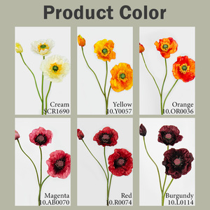 Fleurs artificielles en soie résistantes à tige unique, coquelicots en vrac pour centres de table de mariage, décorations pour la maison, fleurs en gros - Product Image 6