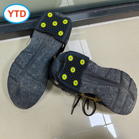 Crampons à glace antidérapants en caoutchouc à 10 dents pour sports d'hiver, résistants aux basses températures, avec poignées extensibles antidérapantes pour la neige et la pêche sur glace