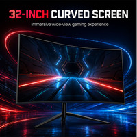 Moniteur de jeu incurvé LCD R&E Black 32 pouces 1080P 240Hz 1ms HDR 120% SRGB Panneau VA/IPS Contraste 3000:1 DP pour ordinateur de bureau PC