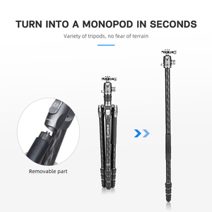 <span class=keywords><strong>Trépied</strong></span> photo en fibre de <span class=keywords><strong>carbone</strong></span> <span class=keywords><strong>Benro</strong></span> FRHN24C avec tête VX25, 4 sections, conception à pliage inversé, pour voyage - Product Image 3