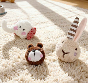 Peluş Gıcırtılı Hışırtılı Top Evcil Hayvan Oyuncağı - Köpekler ve Kediler için İnteraktif Elastik Doldurulmuş Oyuncak - Product Image 2