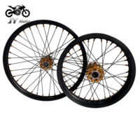 Kit de jantes à rayons droits Gold Nipples Black Spokes version tout-terrain, moyeu doré, avant 19*1.4, arrière 16*2.15 pour Surron Light Bee